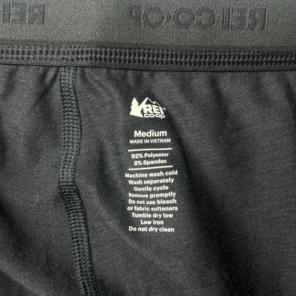 REI Co-op Base Layer Black Bottoms Men's Size M Polyester Spandex 27